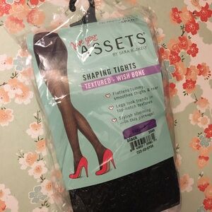 Spanx Love your assets by Sara Blakely sz 5 black shaping tights wishbone New